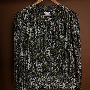 Vintage Leopard Print silk blouse